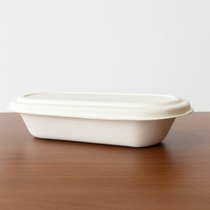 Eco-friendly Disposable Salad Box | Sugarcane Bagasse Container with Lid | Pack of 25 | 750ML (Beige)