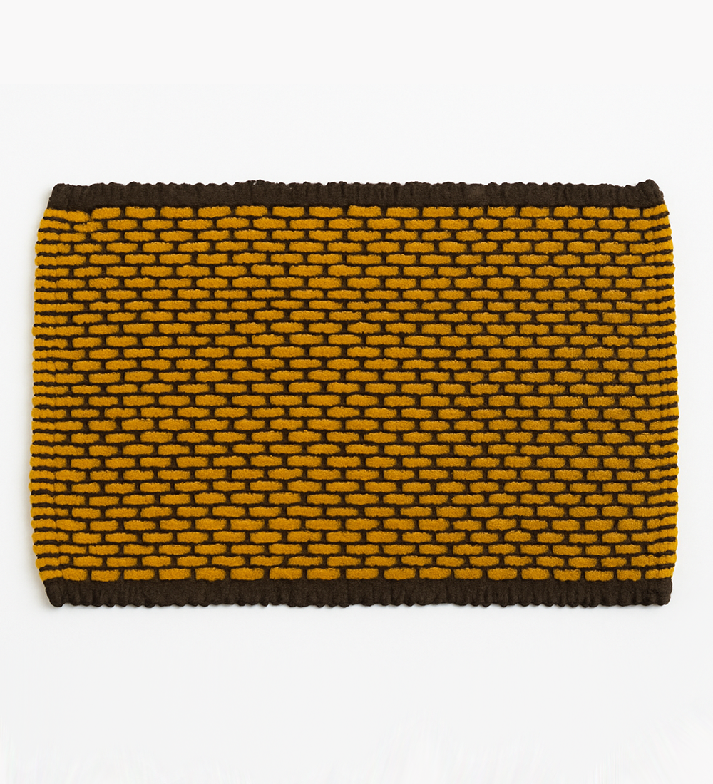 Poly Cotton Woven Door Mat – Mustard & Brown Pattern (16”x24”) - Image 4