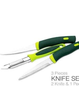 3-Piece Stainless Steel Knife & Peeler Set – 2 Kitchen Knives with Ergonomic Handles