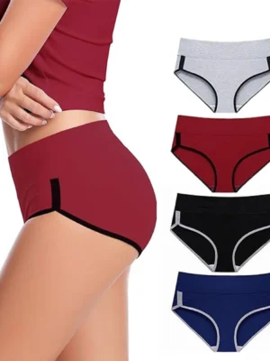 Women’s Cotton Hipster Panty Set of 4 – Soft, Stretchable
