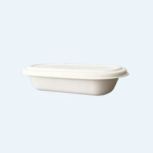 Eco-friendly Disposable Salad Box | Sugarcane Bagasse Container with Lid | Pack of 25 | 750ML (Beige)